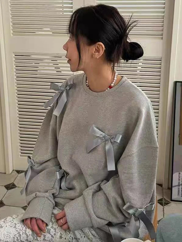 VILZSTUDIOS Bow Detail Oversized Sweater