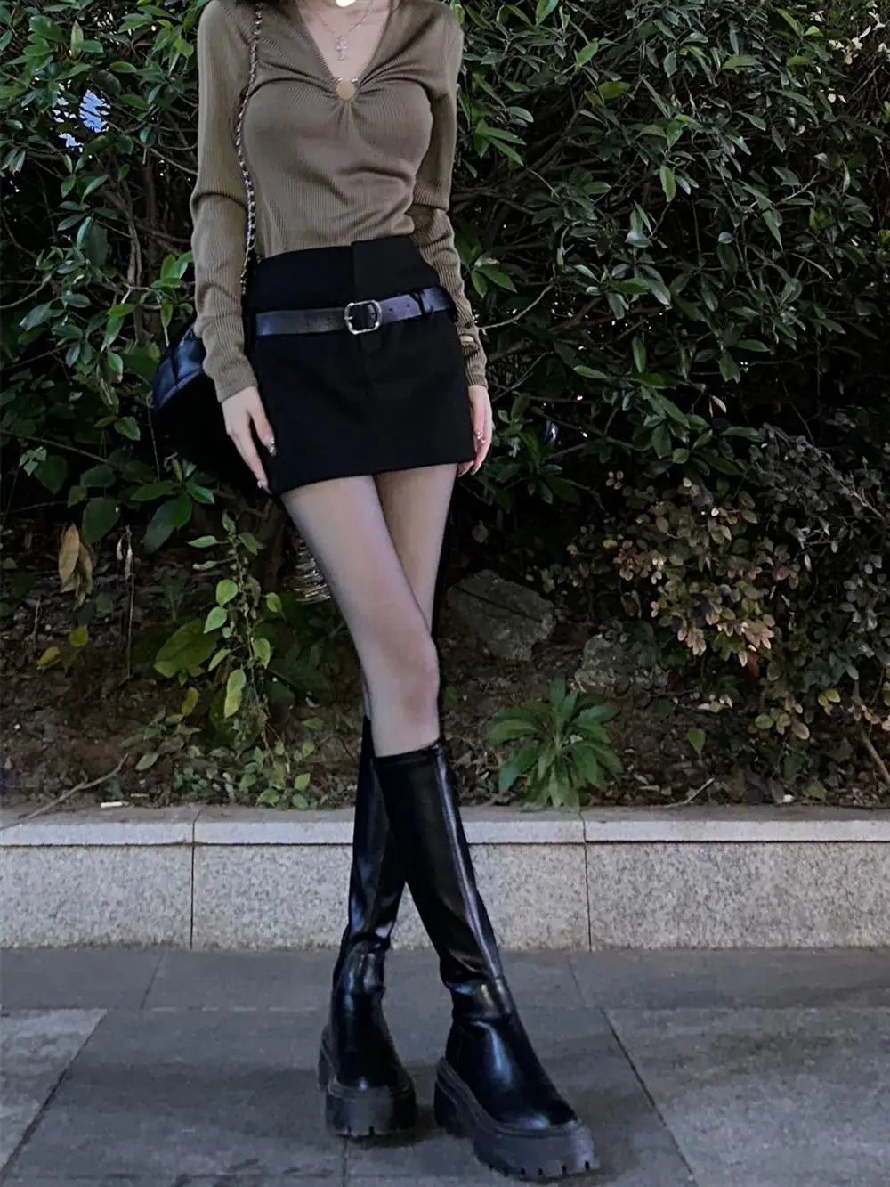 VILZSTUDIOS Hottie Black Mini Skirt