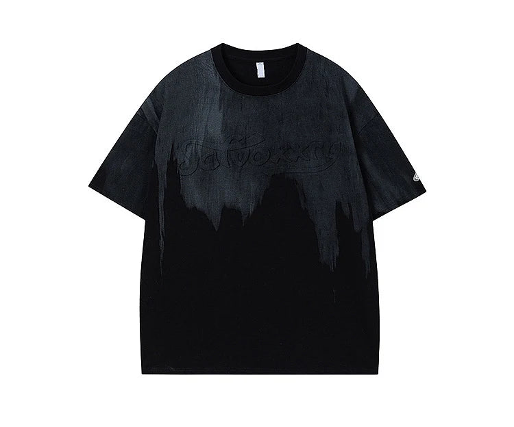 VILZSTUDIOS Oversized Drip Effect Graphic T-Shirt