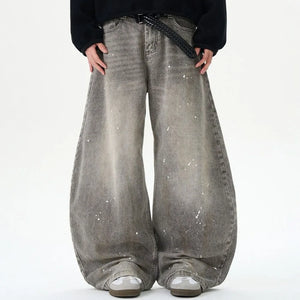 VILZSTUDIOS Adjustable Waist Distressed Machete Jeans