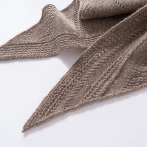 VILZSTUDIOS Women's 100% Cashmere Hollow Triangle Shawl Face Protection Solid Color Scarf Elegant Fashionable Outdoor Banquet For Winter