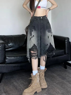 VILZSTUDIOS Ripped Gradient Jorts