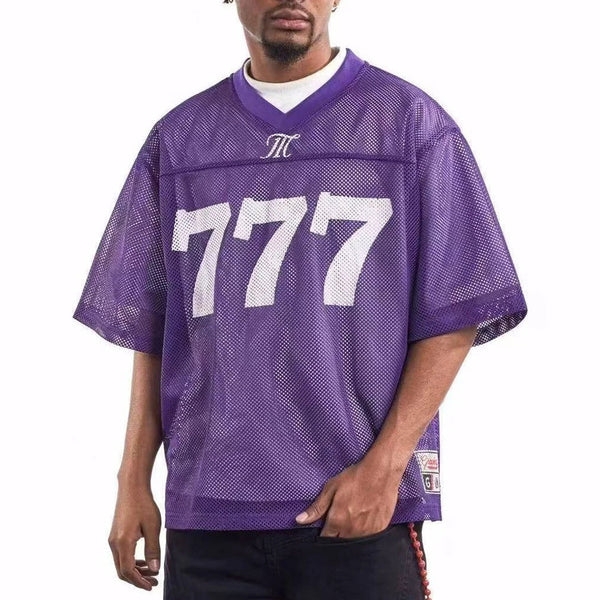 Atmungsaktives Mesh Hollow Kurzarm-Retro-T-Shirt