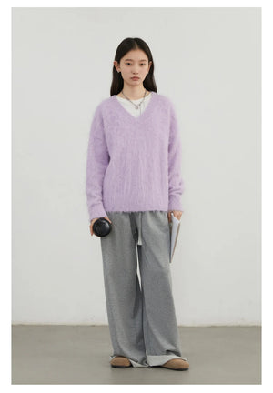 VILZSTUDIOS Cozy Loose V-Neck Sweater