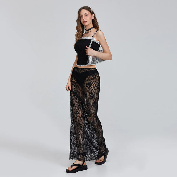 Sheer Lace Maxi Skirts for Party