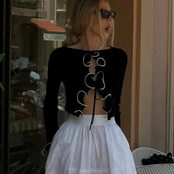 Contrast Bandage Crop Top