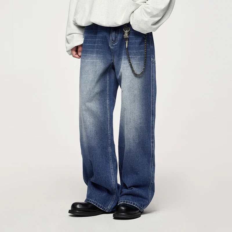 VILZSTUDIOS Retro Washed Stretch Straight Leg Jeans