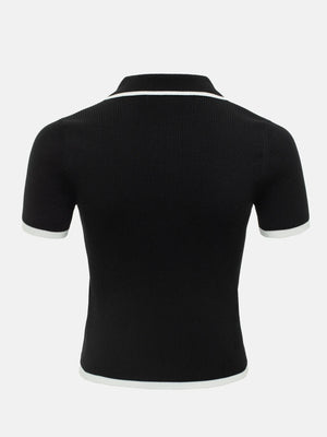 VILZSTUDIOS Chic Slim Fit Knit T-shirt