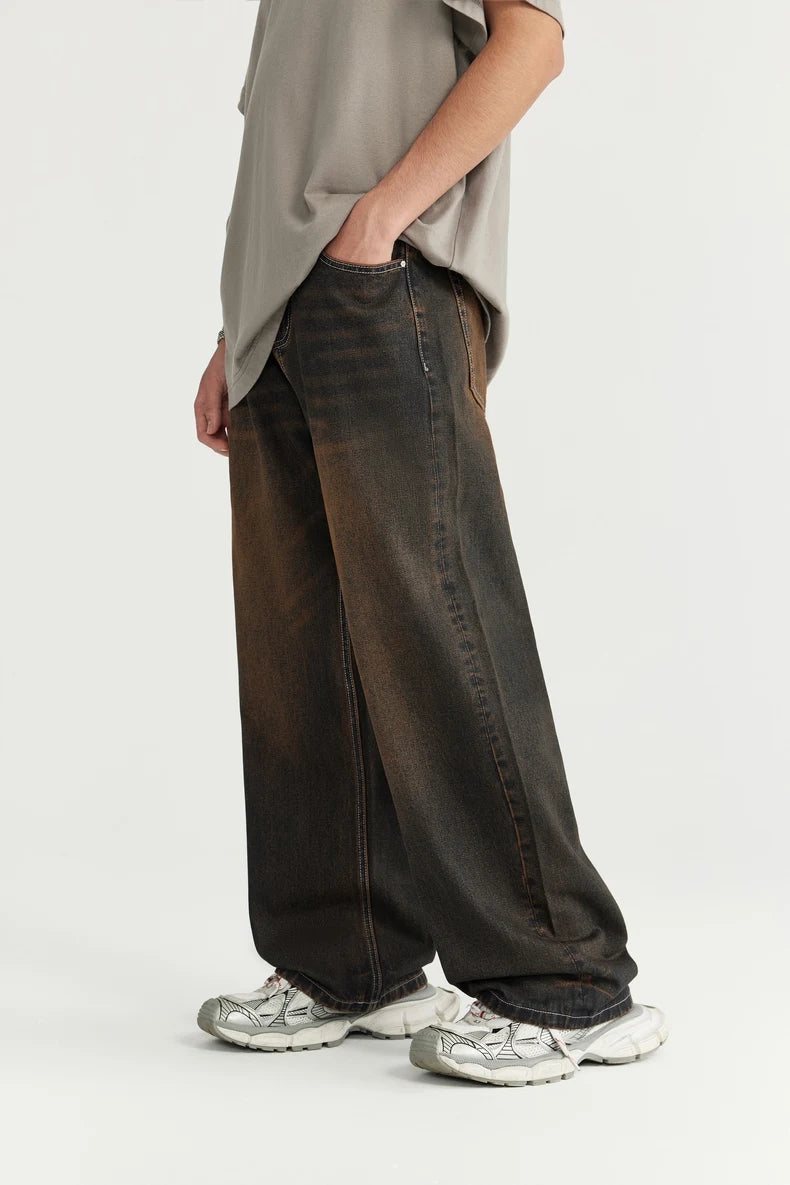 VILZSTUDIOS Sand Washed Wide Leg Jeans
