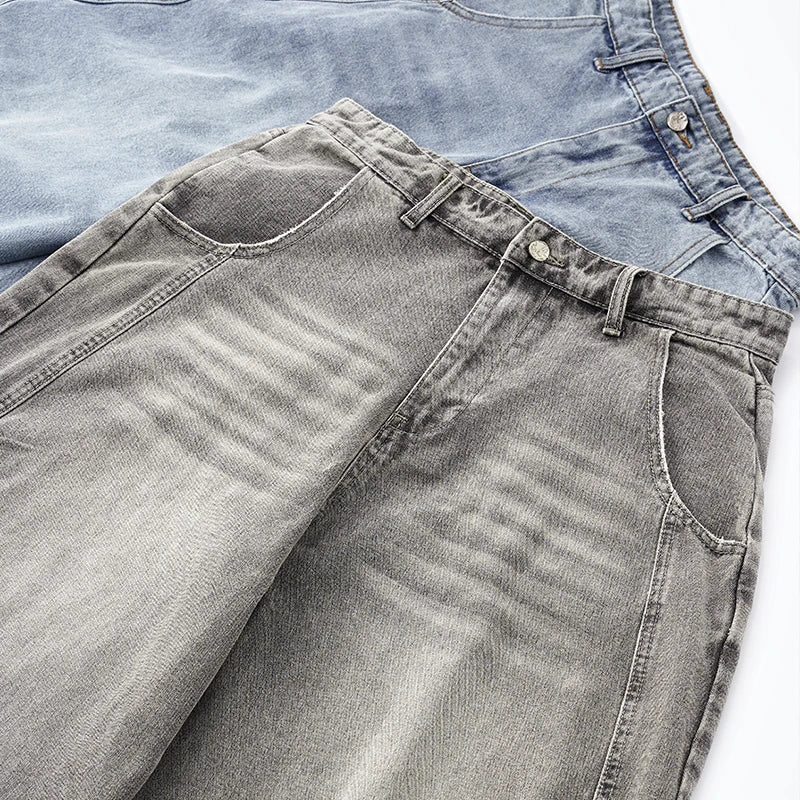 VILZSTUDIOS Oversized Washed Denim Wide Jeans