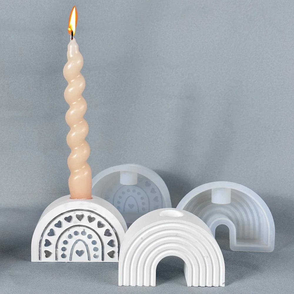 VILZSTUDIOS Colorful Nordic Arch Silicone Mold Candlestick