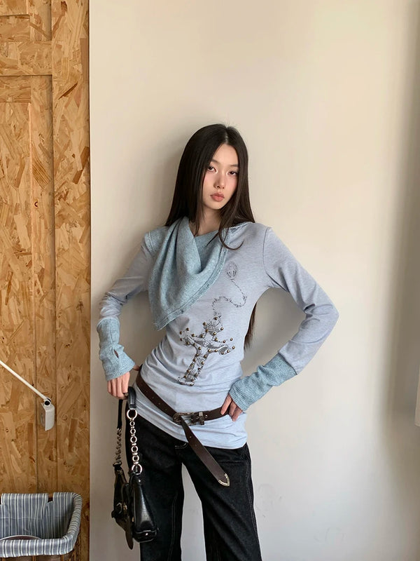 Rivet Designer Light Blue Knit Top