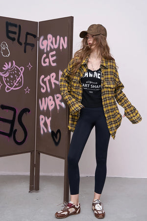 VILZSTUDIOS Casual Loose Plaid Shirt