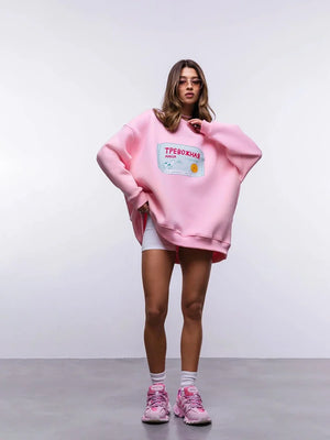 VILZSTUDIOS Casual Loose Fit Round Neck Sweater