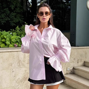 VILZSTUDIOS Elegant Cotton Flare Sleeve Shirt
