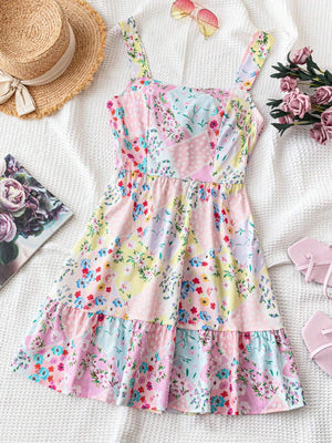 VILZSTUDIOS Floral Strapless Bow Back Dress