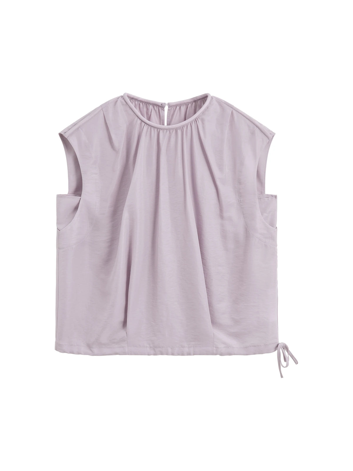 VILZSTUDIOS Luxury French Inspired Sleeveless Satin Blouse