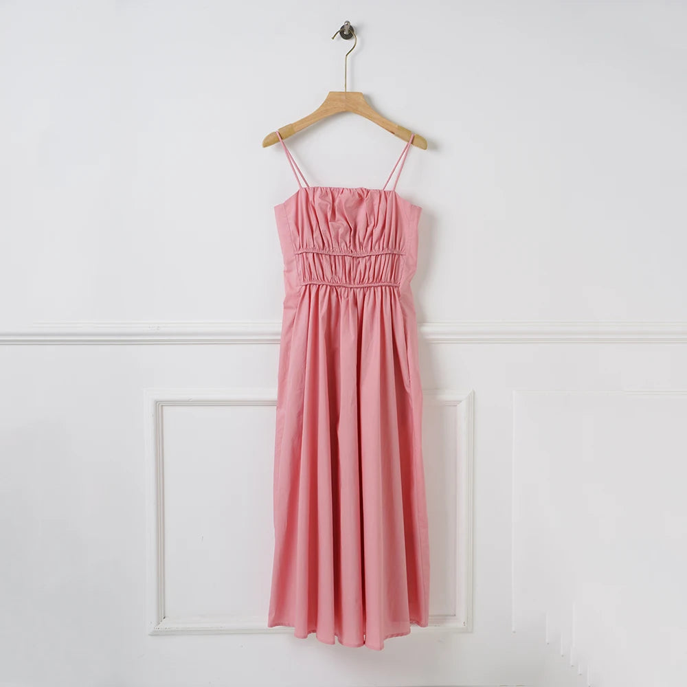 VILZSTUDIOS Elegant Slim Pleated Halter Dress