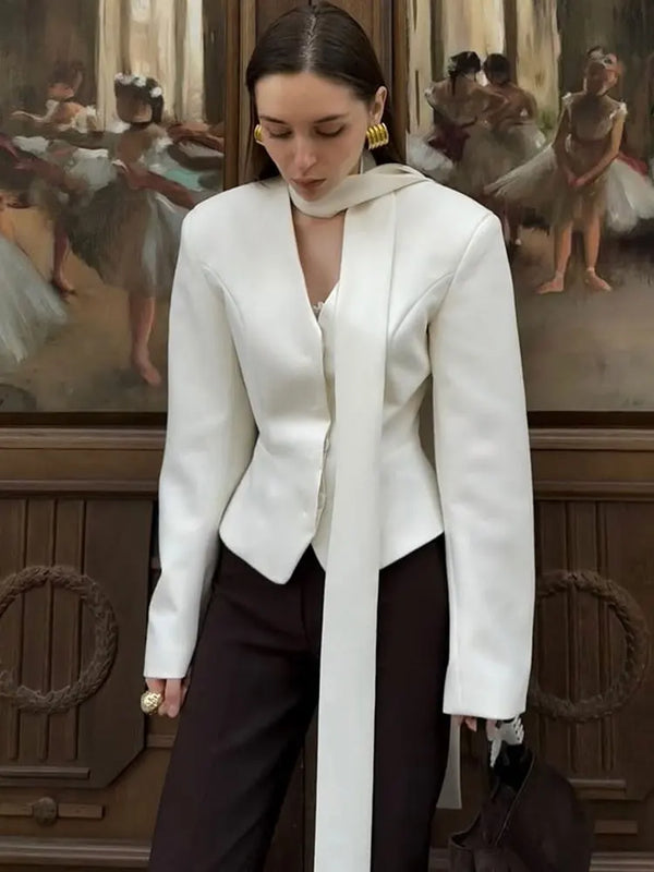Tossy Elegant Jacket with Scarf