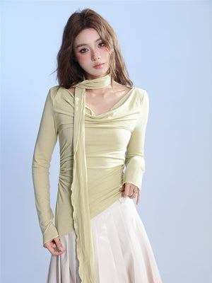 VILZSTUDIOS Mint Green Round Neck Long Sleeve Top