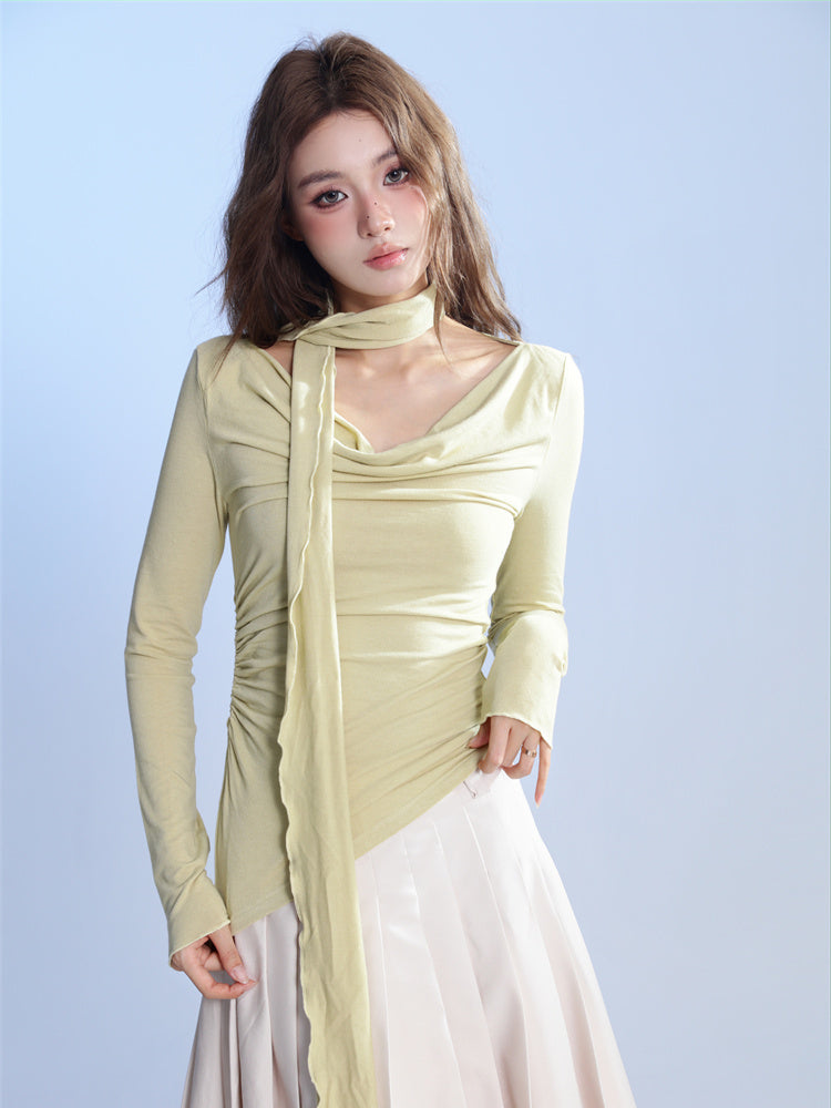 VILZSTUDIOS Mint Green Round Neck Long Sleeve Top