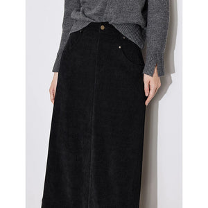 VILZSTUDIOS Thickened Elastic Waist A-Line Winter Skirt