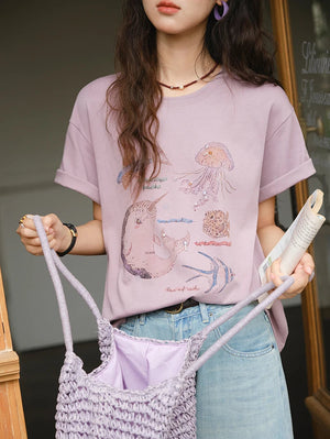 VILZSTUDIOS Stylish Loose Fit Cotton T-Shirt