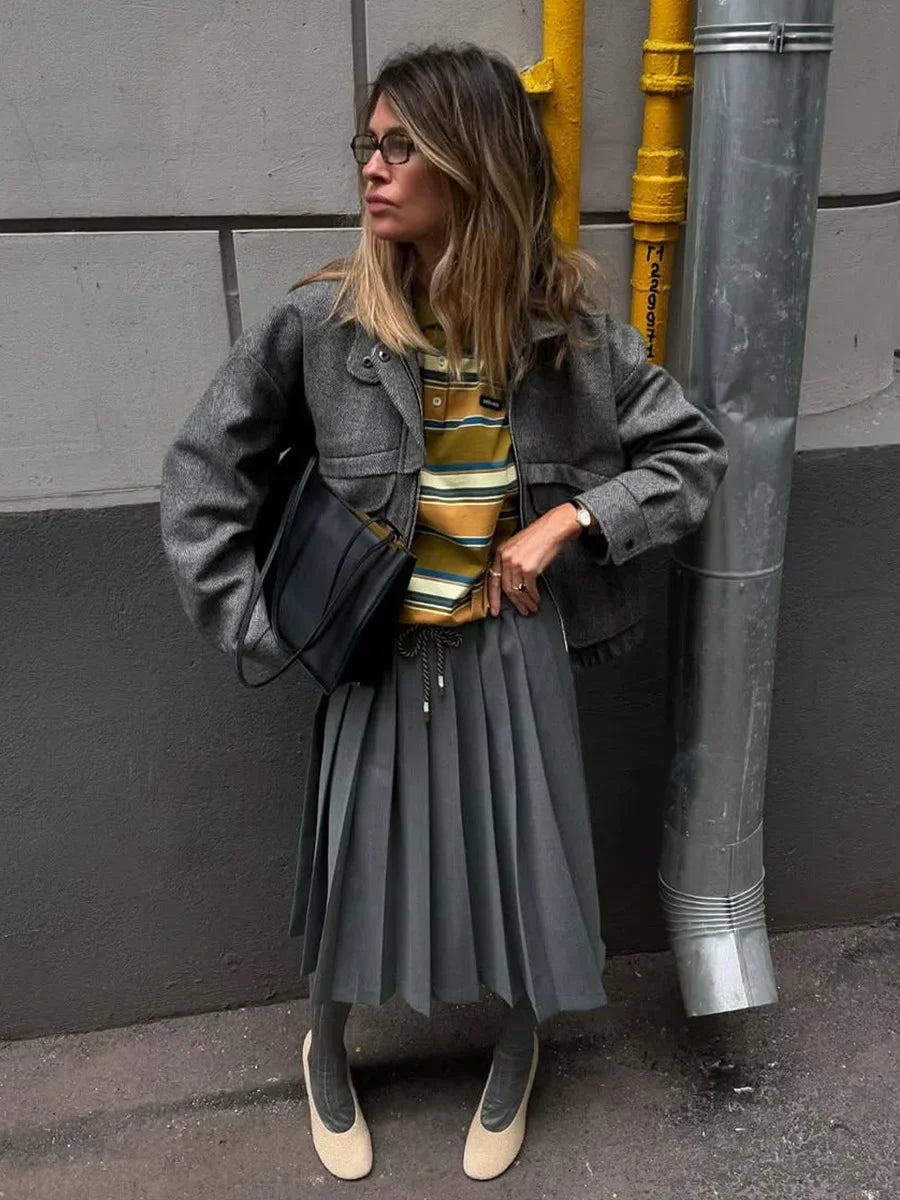 VILZSTUDIOS Retro Chic Zip-Up Jacket