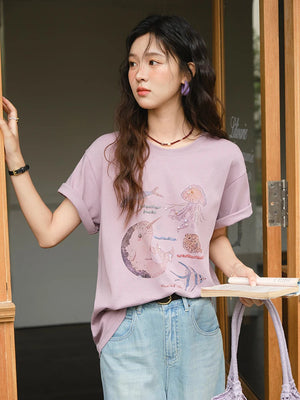 VILZSTUDIOS Stylish Loose Fit Cotton T-Shirt