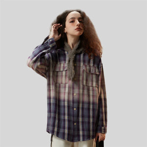VILZSTUDIOS Luxury Plaid Hooded Pure Cotton Shirt