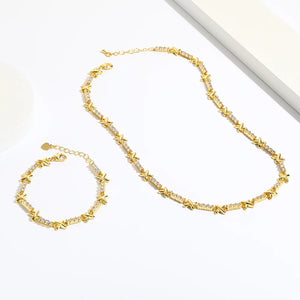 VILZSTUDIOS Chunky X Cross Choker Necklace & Bracelet Set
