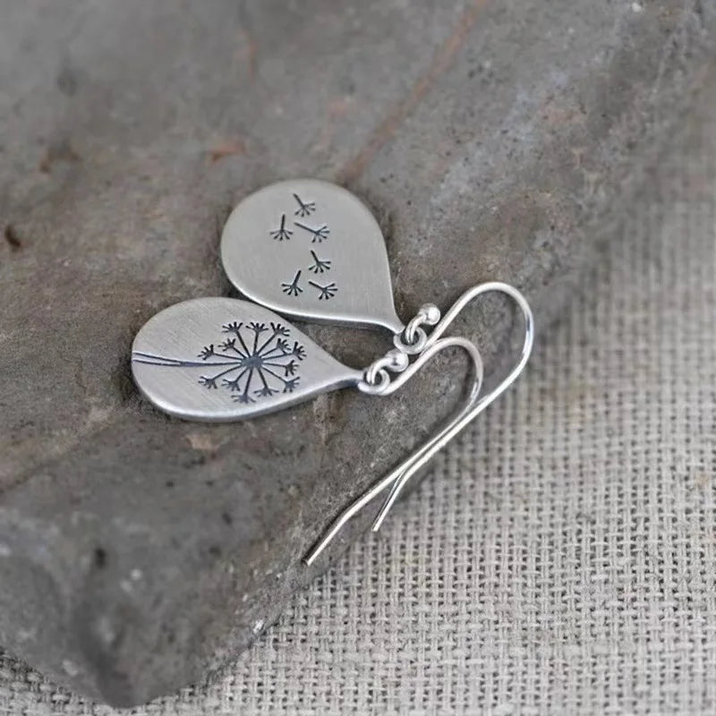 VILZSTUDIOS Vintage Sterling Silver Dandelion Drop Earrings