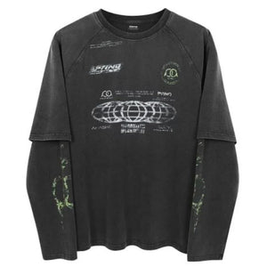 VILZSTUDIOS High Quality Patchwork Long Sleeve T-Shirt