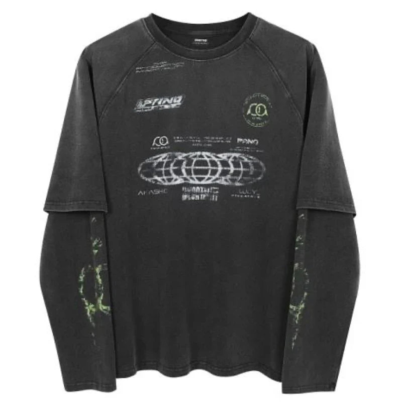VILZSTUDIOS High Quality Patchwork Long Sleeve T-Shirt
