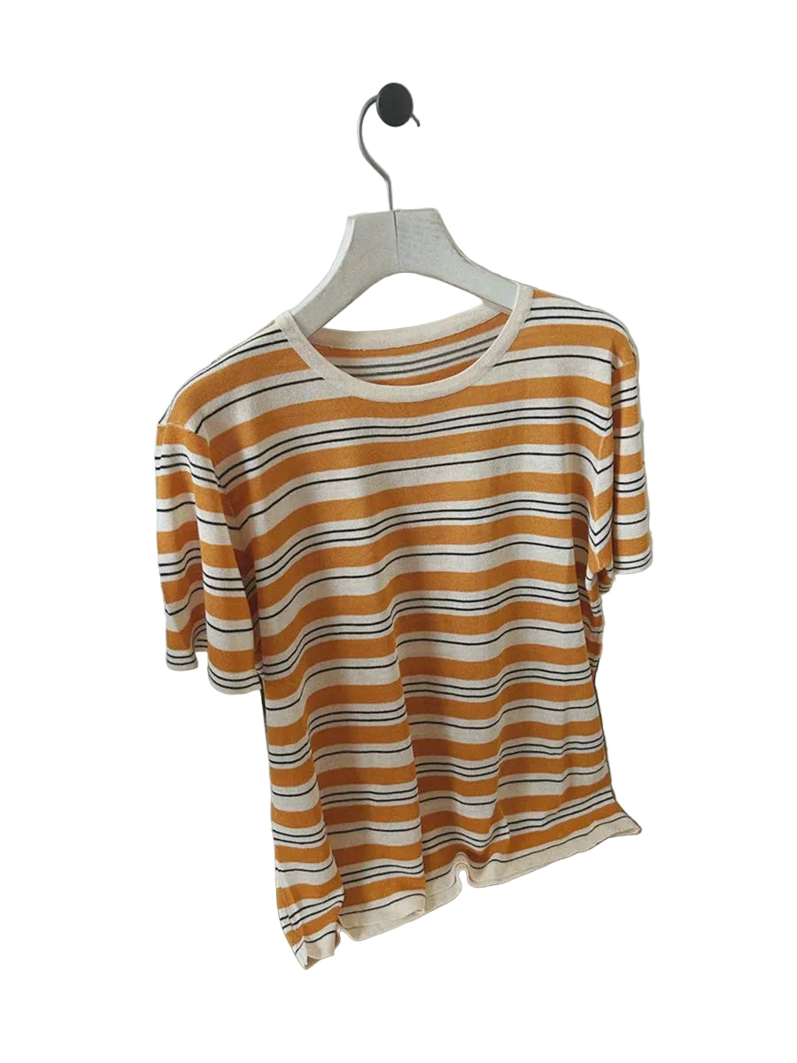 VILZSTUDIOS Elegant Multicolor Striped T-Shirt