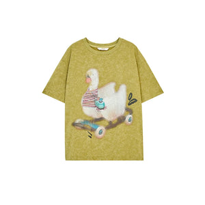 VILZSTUDIOS Printed Skating Duck Loose T-Shirt