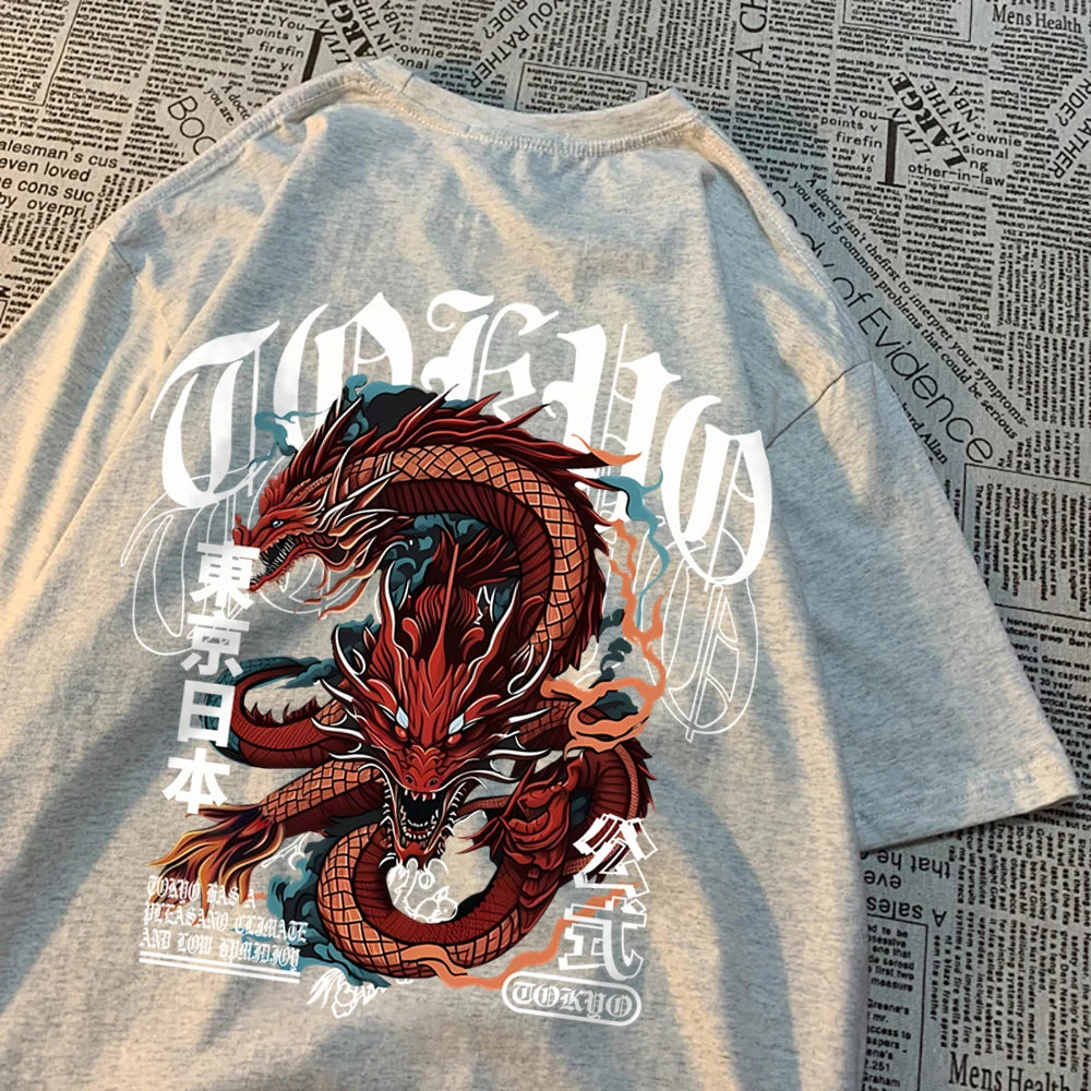 VILZSTUDIOS Vintage Dragon Cotton T-Shirt