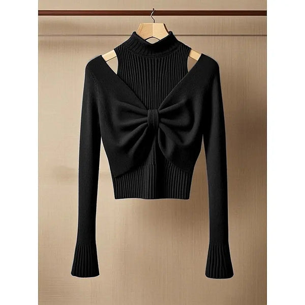 Elegant Slim Bow Sweater