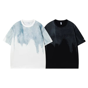 VILZSTUDIOS Oversized Drip Effect Graphic T-Shirt