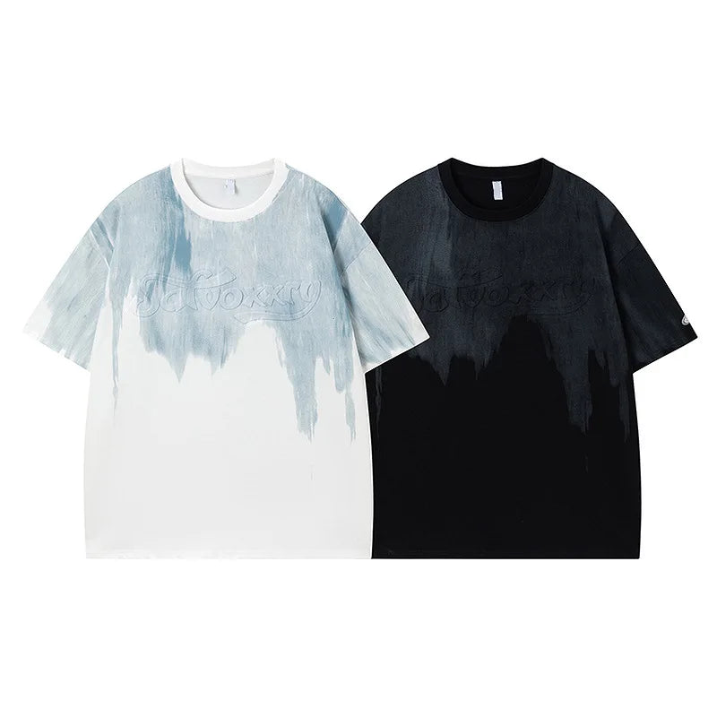 VILZSTUDIOS Oversized Drip Effect Graphic T-Shirt