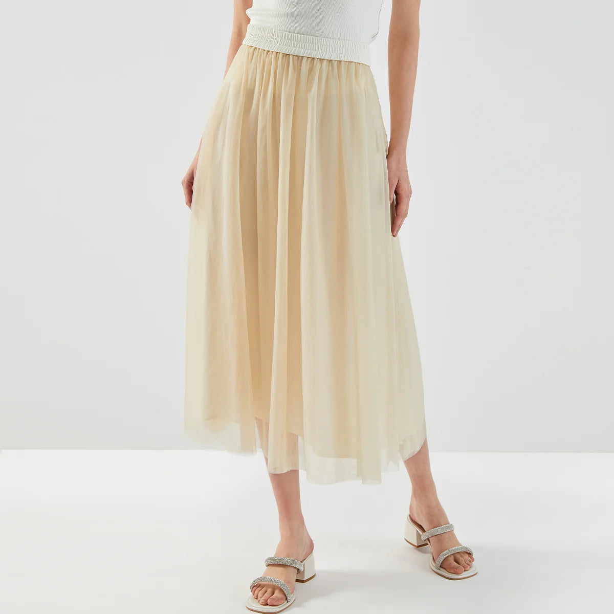 VILZSTUDIOS High Quality Pleated Midi Skirt Women