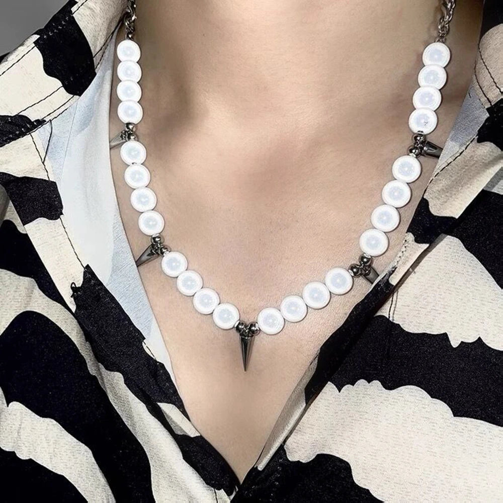 VILZSTUDIOS Reflective Punk Rivet Choker Necklace