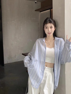VILZSTUDIOS Wild Oversized Striped Shirt