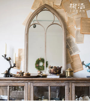VILZSTUDIOS Huohan retro fake window decoration French wall-mounted mirror floor-to-ceiling fitting entrance living room fireplace mirror B
