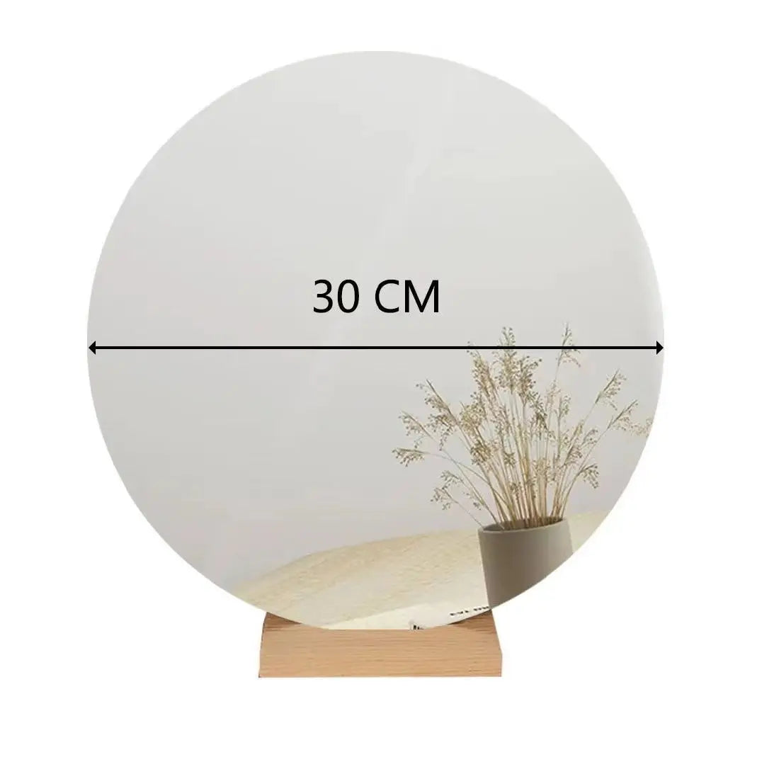 VILZSTUDIOS Round Make Up Mirror With Wooden Base