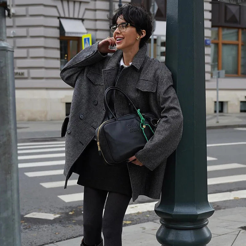VILZSTUDIOS Plaid Lapel Jacket