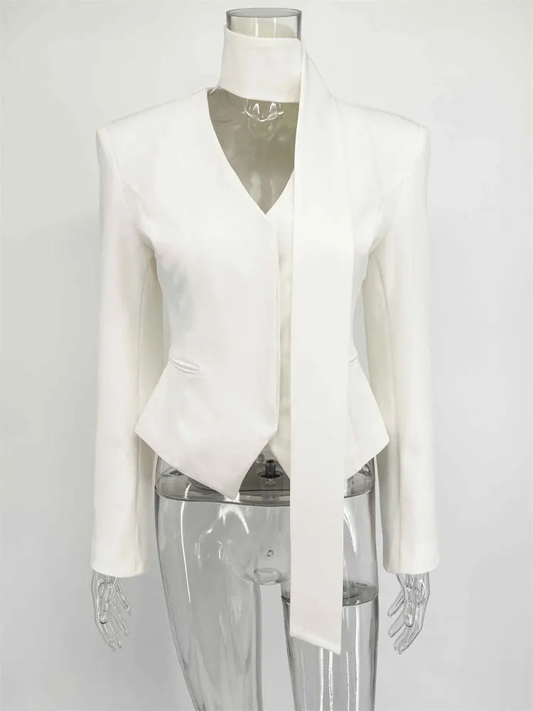VILZSTUDIOS Tossy Elegant Jacket with Scarf