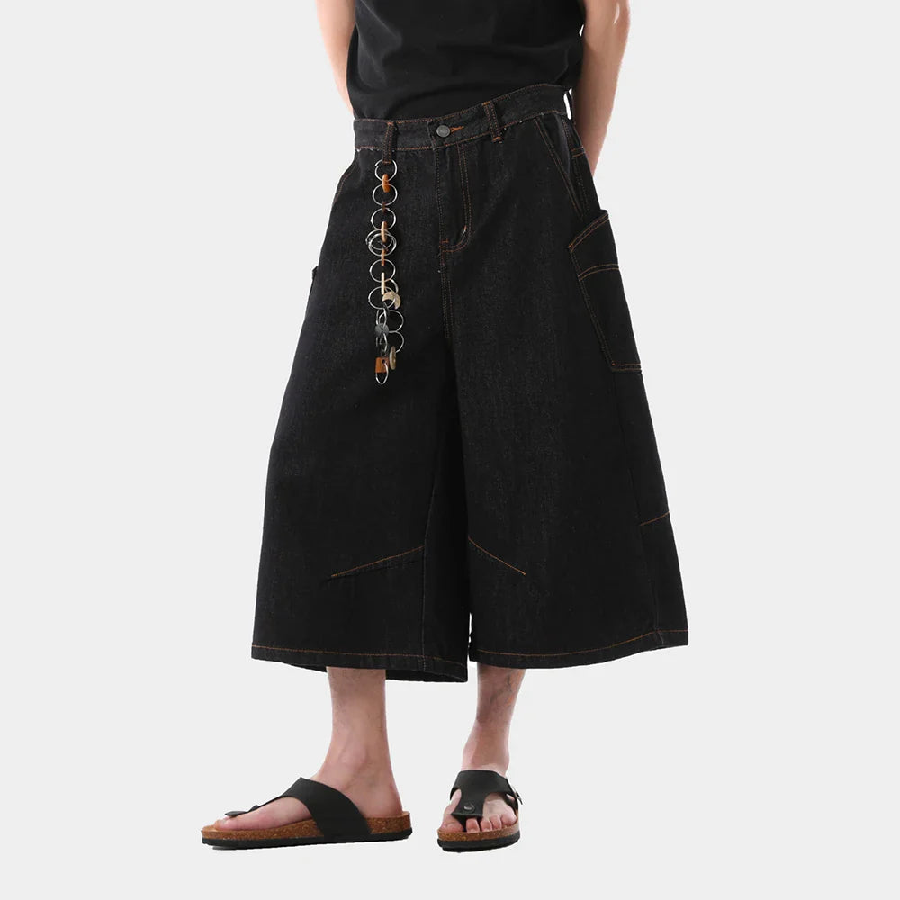 VILZSTUDIOS American Retro Loose Fit Cropped Jorts
