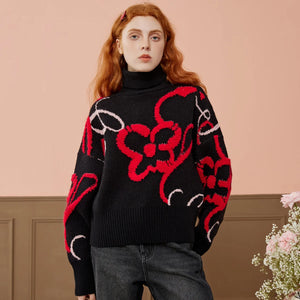 VILZSTUDIOS Cozy Oversized Mock Neck Knit Sweater