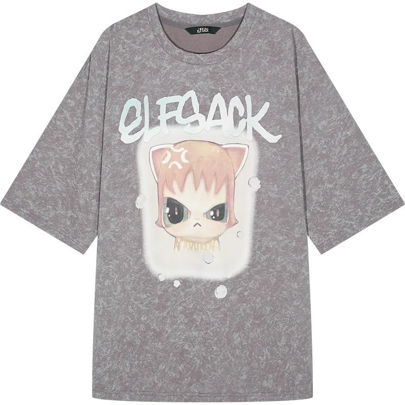 VILZSTUDIOS Whimsical Pink Cartoon Print T-Shirt